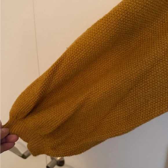 L'Envers Mustard Button-Up Wool Cardigan - Picture 3 of 5